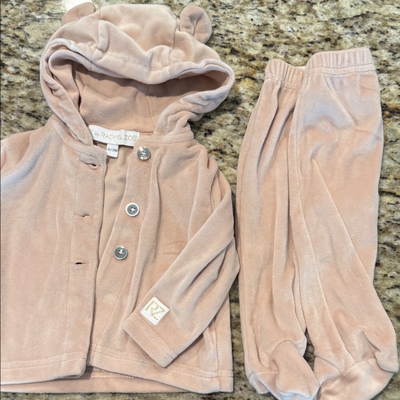 Rachel Zoe Infant Pink Velvet Outfit - Picture 1 of 6